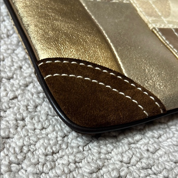 Coach Gold and Brown Patchwork Crossbody Bag - Picture 7 of 13